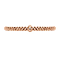 FOPE Flex'it Solo18ct Rose Gold 0.01ct Diamond Set Bracelet Medium - Michael Jones Jeweller
