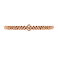 FOPE Flex'it Solo18ct Rose Gold 0.01ct Diamond Set Bracelet Medium
