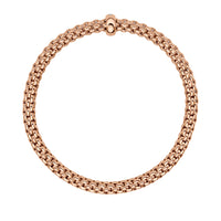 FOPE Flex'it Solo18ct Rose Gold 0.01ct Diamond Set Bracelet Medium - Michael Jones Jeweller