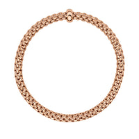 FOPE Flex'it Solo18ct Rose Gold 0.01ct Diamond Set Bracelet Medium