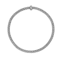 FOPE Flex'it Prima 18ct White Gold 0.01ct Diamond Set Bracelet Medium - Michael Jones Jeweller