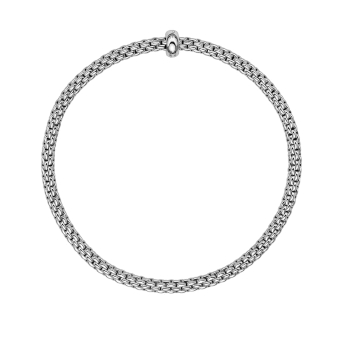 FOPE Flex'it Prima 18ct White Gold 0.01ct Diamond Set Bracelet Medium - Michael Jones Jeweller