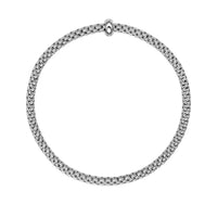 FOPE Flex'it Prima 18ct White Gold 0.01ct Diamond Set Bracelet Medium