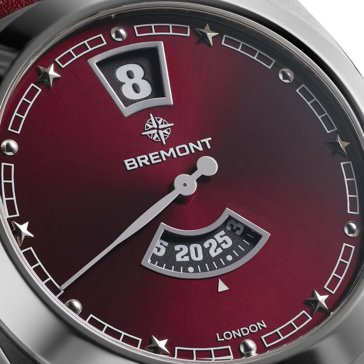 Bremont Terra Nova Jumping Hour 35mm Burgundy Automatic Watch TN35-JH-SS-BG-L-S