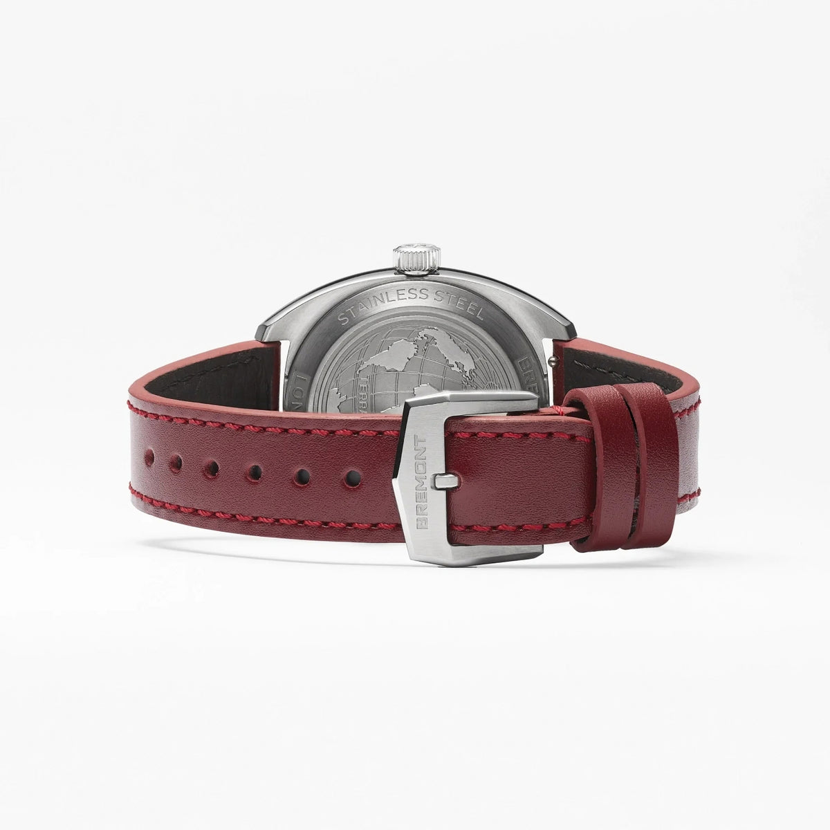 Bremont Terra Nova Jumping Hour 35mm Burgundy Automatic Watch TN35-JH-SS-BG-L-S