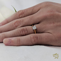 Classic Princess Solitaire 0.60ct G SI1 Diamond Yellow Gold/Platinum Ring - Michael Jones Jeweller