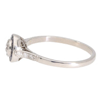 Pre-Owned Sapphire and Diamond Target Platinum Cluster Ring