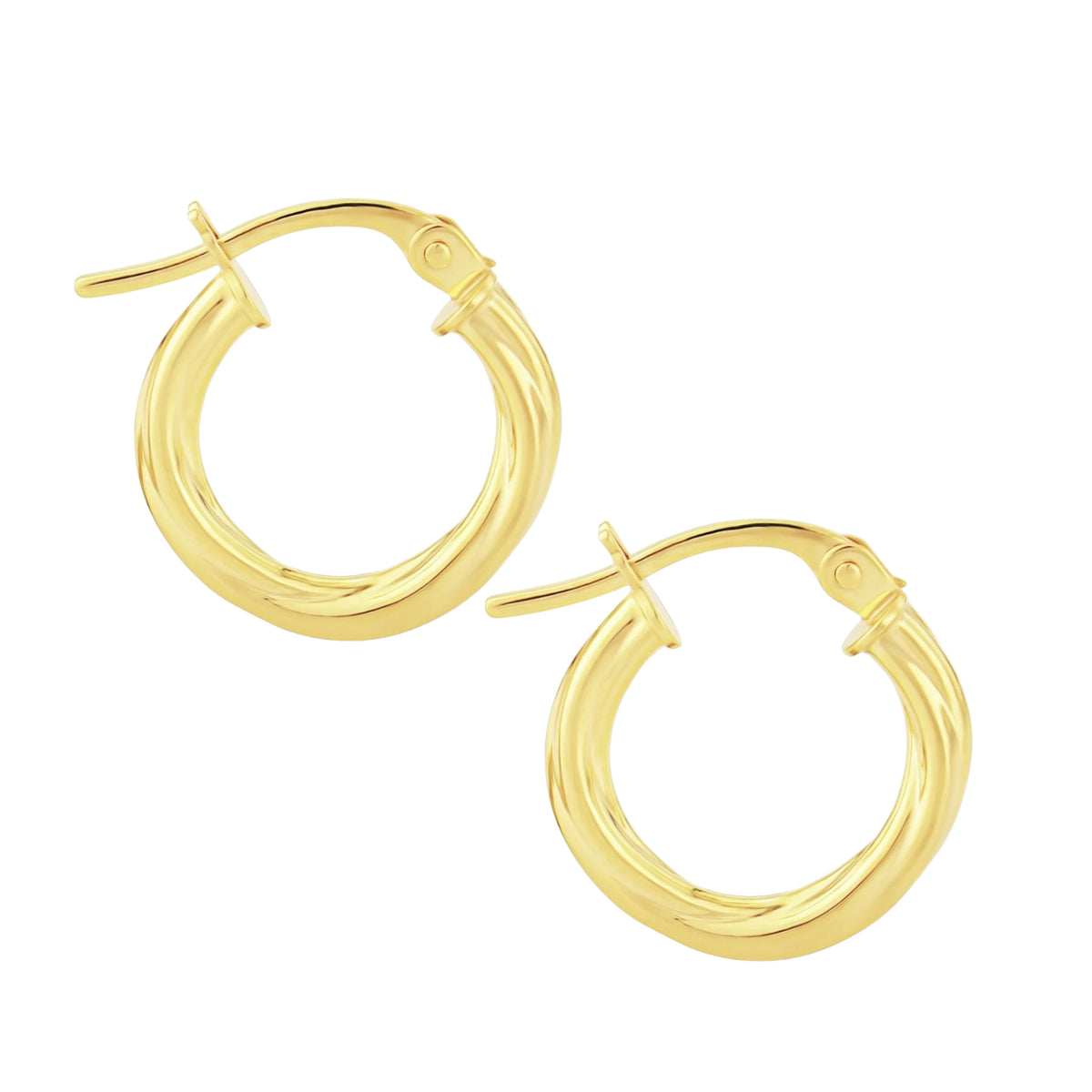 Twisted 9ct Yellow Gold Hoop Earrings - Michael Jones Jeweller