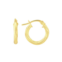 Twisted 9ct Yellow Gold Hoop Earrings - Michael Jones Jeweller