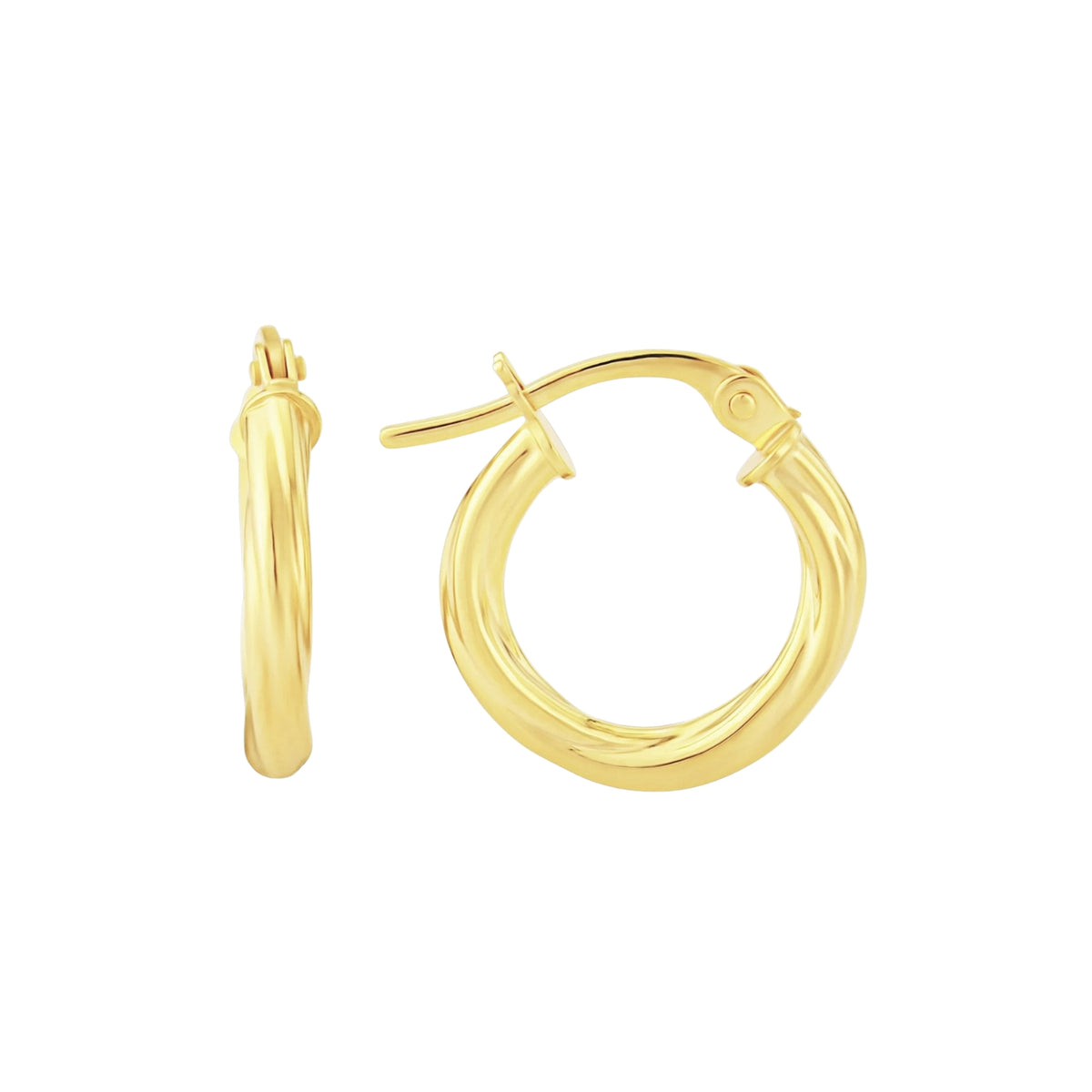 Twisted 9ct Yellow Gold Hoop Earrings - Michael Jones Jeweller
