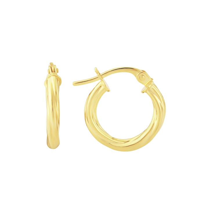 Twisted 9ct Yellow Gold Hoop Earrings
