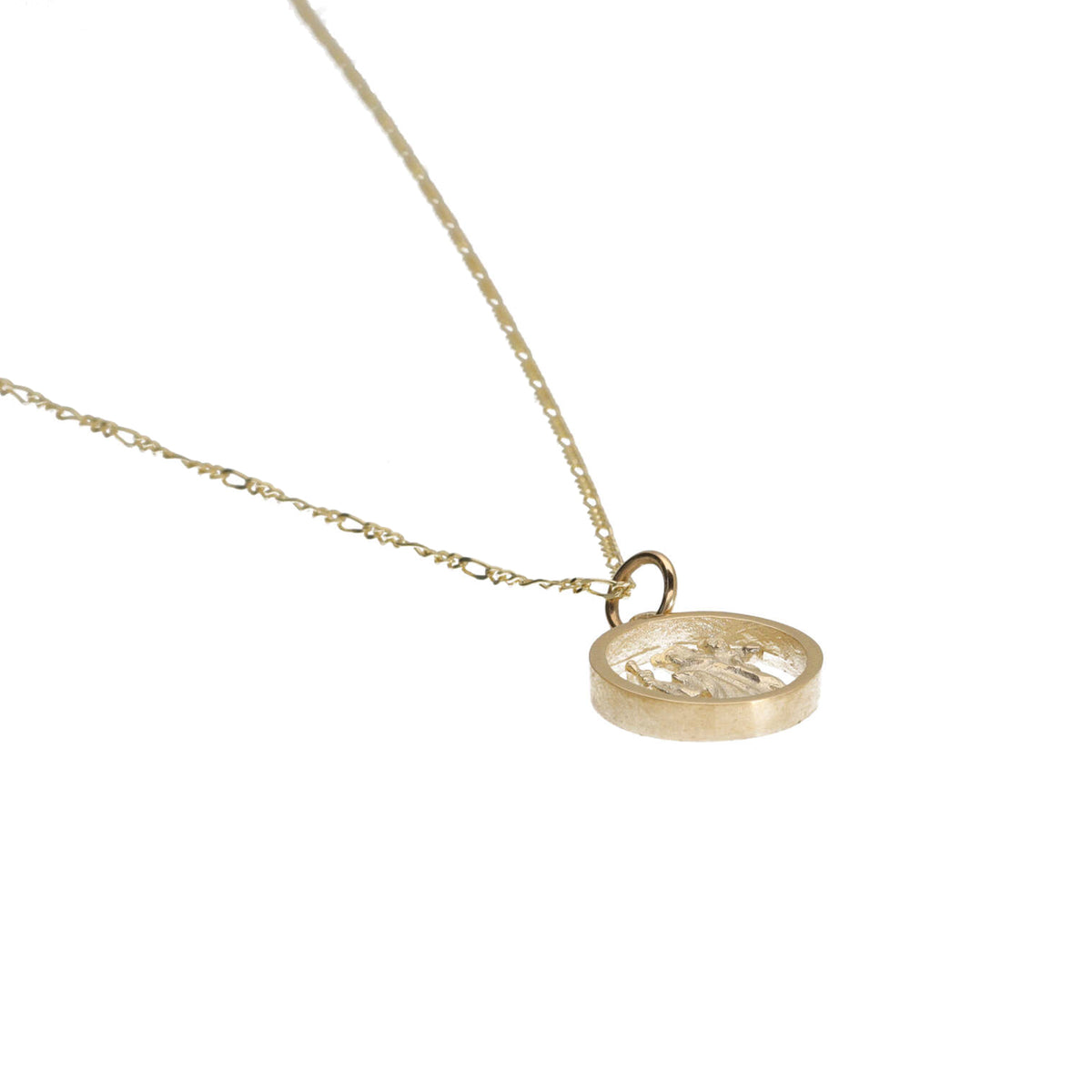 St Christopher 14mm Open 9ct Yellow Gold Pendant - Michael Jones Jeweller