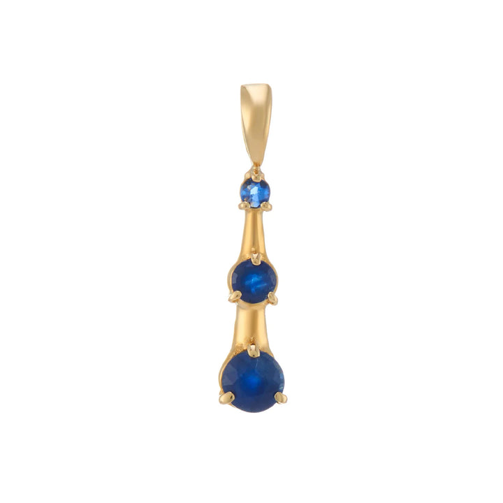 Sapphire Graduated 9ct Yellow Gold Pendant