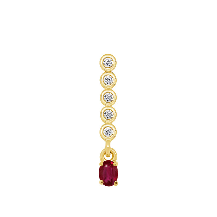 Ruby and Diamond 9ct Yellow Gold Drop Pendant
