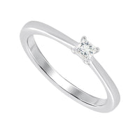 Princess Cut Diamond 0.15ct 9ct White Gold Solitaire Ring - Michael Jones Jeweller