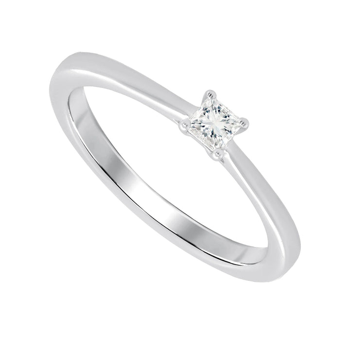 Princess Cut Diamond 0.15ct 9ct White Gold Solitaire Ring