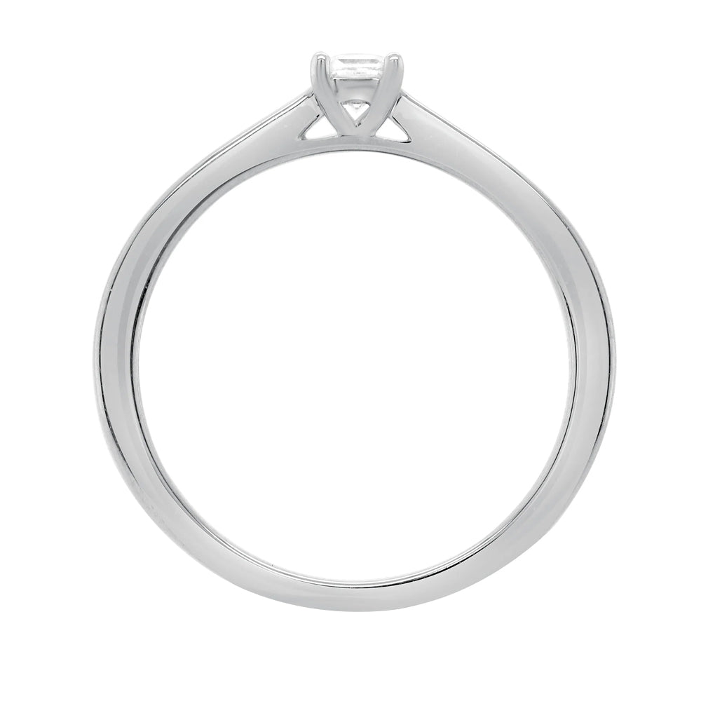 Princess Cut Diamond 0.15ct 9ct White Gold Solitaire Ring - Michael Jones Jeweller