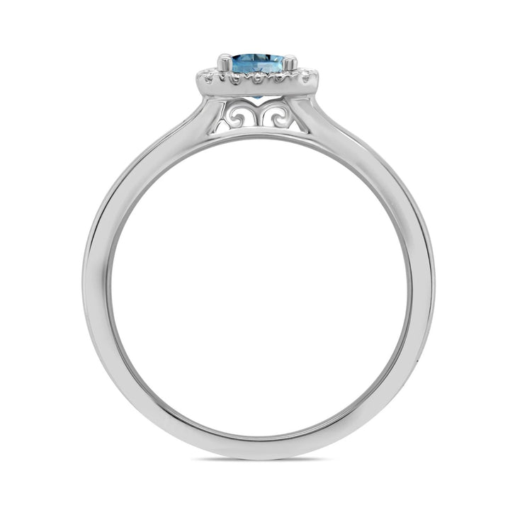 Aquamarine and Diamond 9ct White Gold Ring