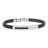 Salvatore Bersani B-Joy Black PVD & Steel Three-Strand Bracelet with 18ct Yellow Gold Accents - Michael Jones Jeweller