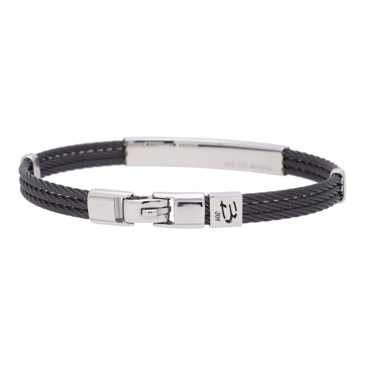 Salvatore Bersani B-Joy Black PVD & Steel Three-Strand Bracelet with 18ct Yellow Gold Accents