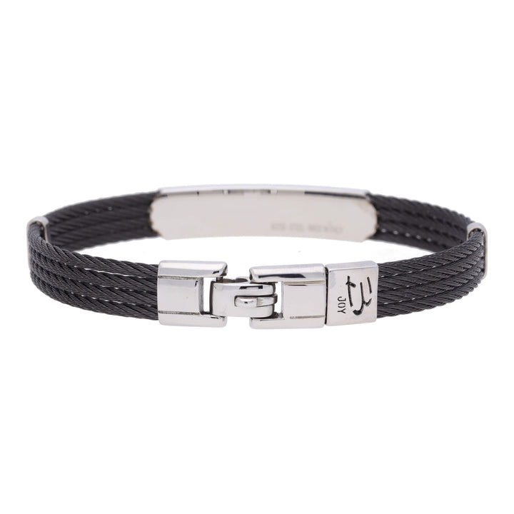 Salvatore Bersani B-Joy Black PVD & Steel Four-Strand Men’s Bracelet with 18ct Rose Gold Accents