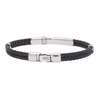 Salvatore Bersani B-Joy Black PVD & Steel Two-Strand Men’s Bracelet with 18ct Rose Gold Accents