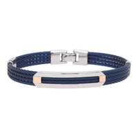 Salvatore Bersani B-Joy Blue PVD & Steel Four-Strand Men’s Bracelet with 18ct Rose Gold Accents - Michael Jones Jeweller