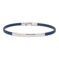Salvatore Bersani B-Joy Blue PVD & Steel Single-Strand Men’s Bracelet with 18ct Yellow Gold Accent