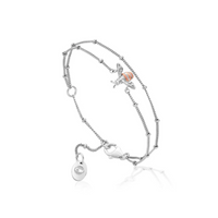Clogau Nature's Wonder Sterling Silver Honey Bee Double-Chain Bracelet - Michael Jones Jeweller