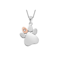 Clogau Paw Prints Sterling Silver Pendant with Topaz - Michael Jones Jeweller