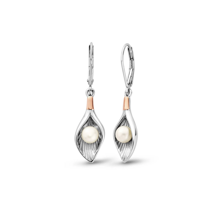 Clogau Nature's Wonder Sterling Silver Oyster Shell Drop Earrings with Pearls 3SLYV0791 - Michael Jones Jeweller