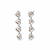 Clogau Tree of Life Sterling Silver Heart Drop-Stud Earrings 3SHEA884