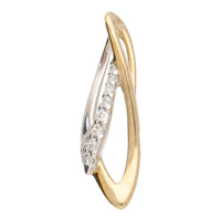 Diamond 9ct Yellow and White Gold Abstract Leaf Pendant