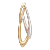 Diamond 9ct Yellow and White Gold Abstract Leaf Pendant