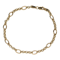 Rounded Belcher Link 9ct Yellow Gold Bracelet
