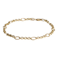 Rounded Belcher Link 9ct Yellow Gold Bracelet