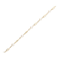 Freshwater Pearl 9ct Yellow Gold Marquise Shaped Bracelet