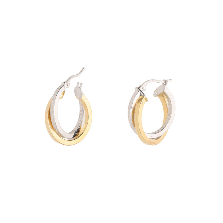 Intertwined 18ct Yellow and White Gold Hoop Earrings