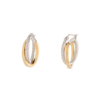 Intertwined 18ct Yellow and White Gold Hoop Earrings - Michael Jones Jeweller