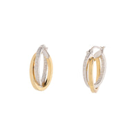 Intertwined 18ct Yellow and White Gold Hoop Earrings - Michael Jones Jeweller