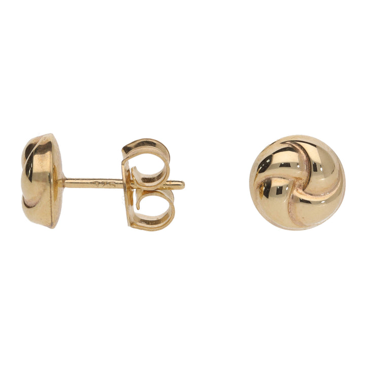 Swirl 9ct Yellow Gold Knot Stud Earrings - Michael Jones Jeweller