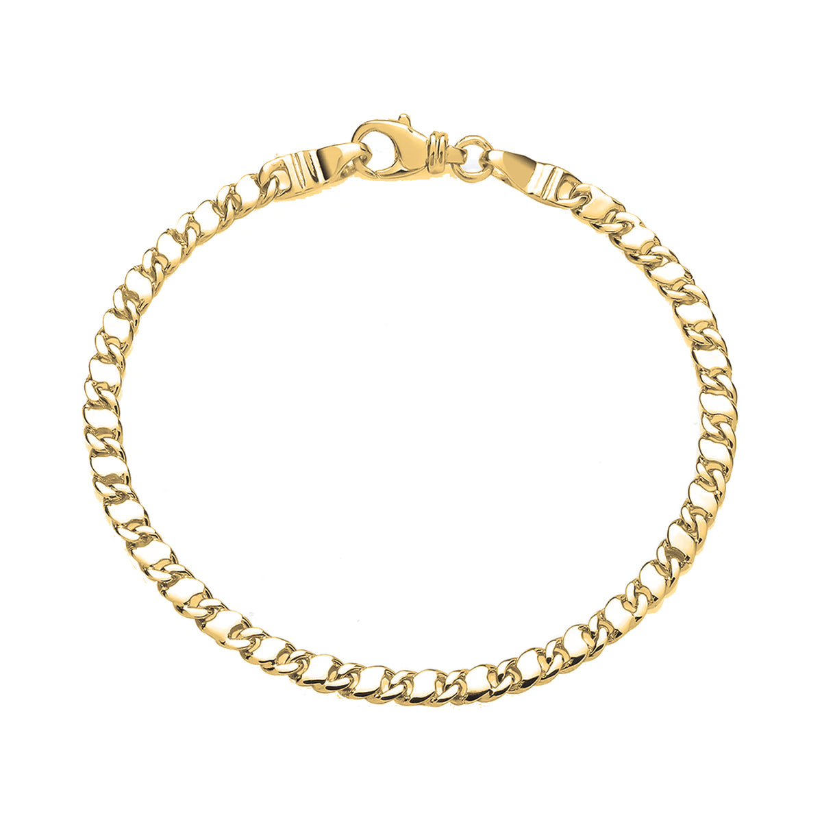 Fancy Flat Link 9ct Yellow Gold Bracelet - Michael Jones Jeweller