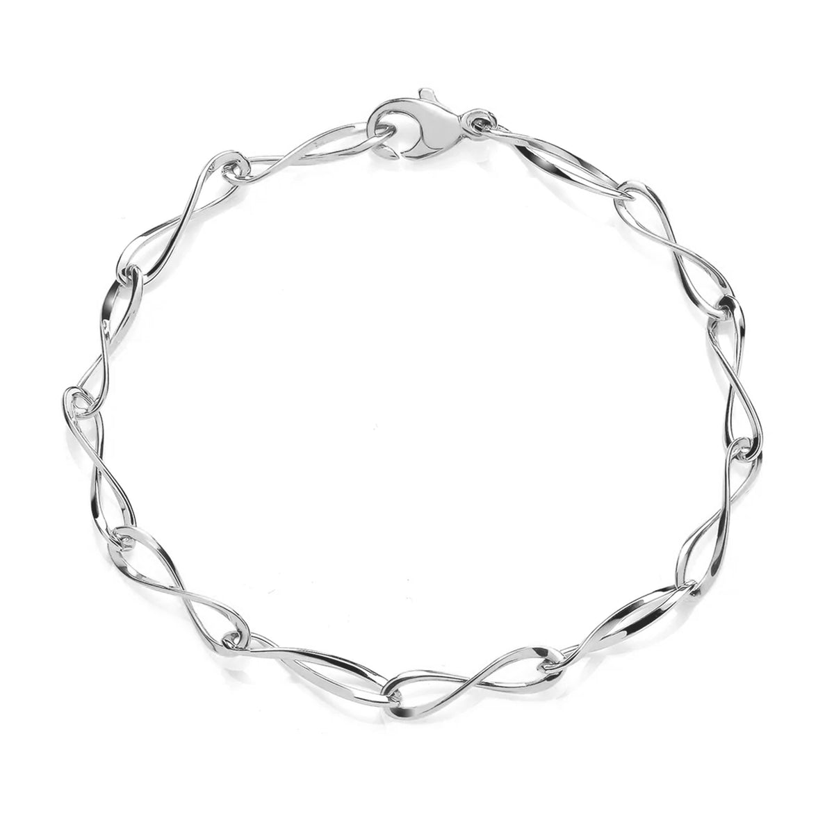Figure of Eight 9ct White Gold Linked Bracelet - Michael Jones Jeweller