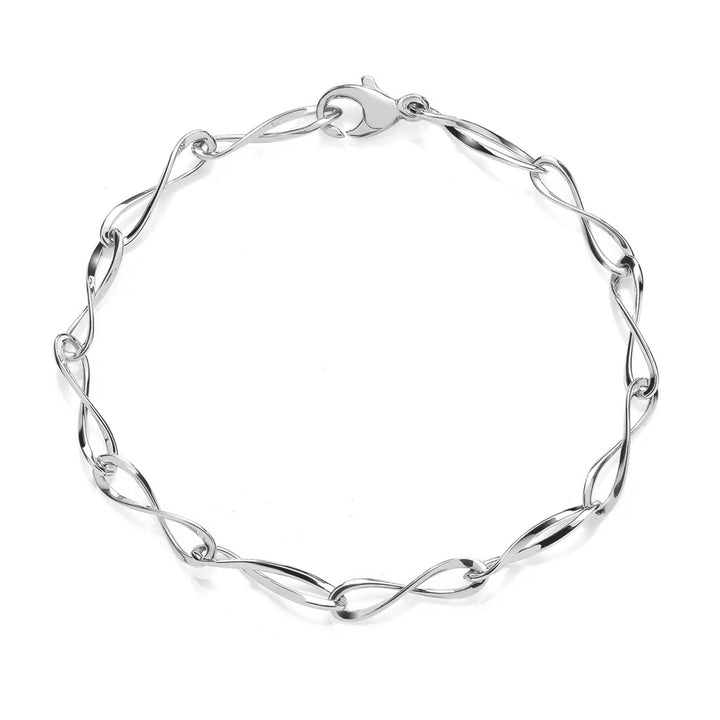 Figure of Eight 9ct White Gold Linked Bracelet