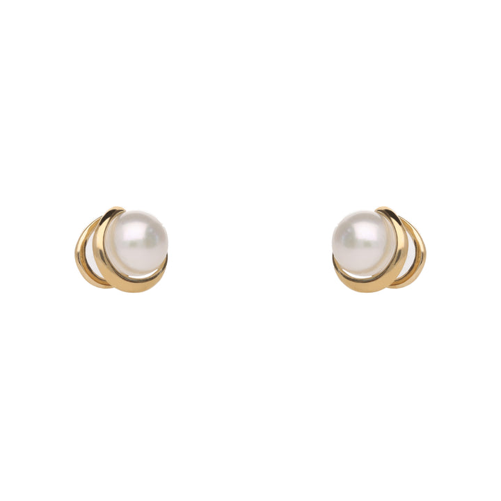 Freshwater Pearl 9ct Yellow Gold Stud Earrings - Michael Jones Jeweller