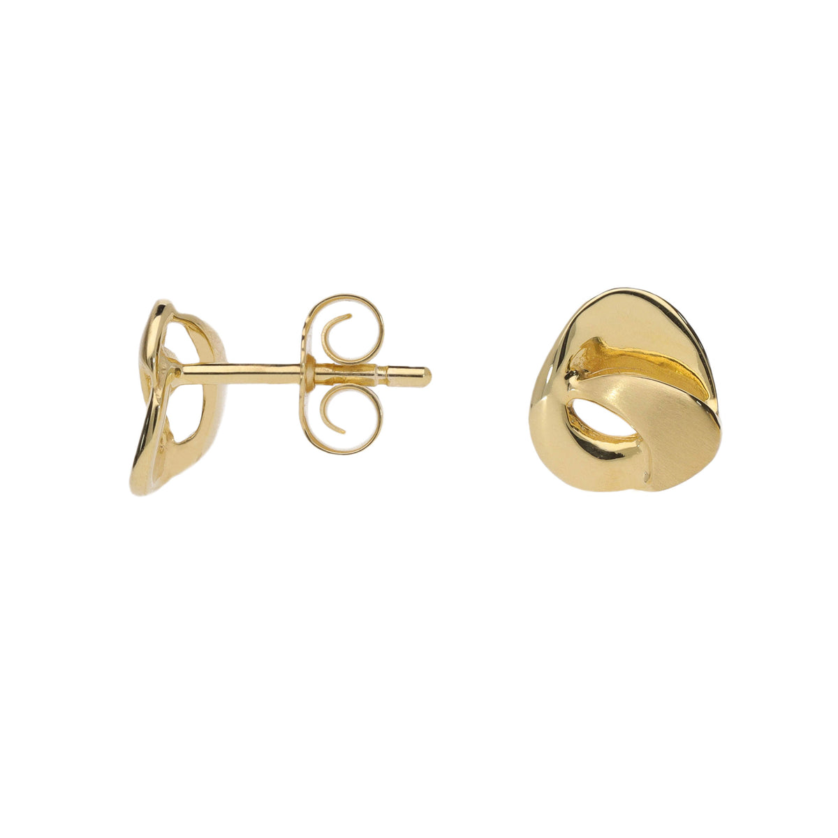 Open Wave 9ct Yellow Gold Stud Earrings - Michael Jones Jeweller