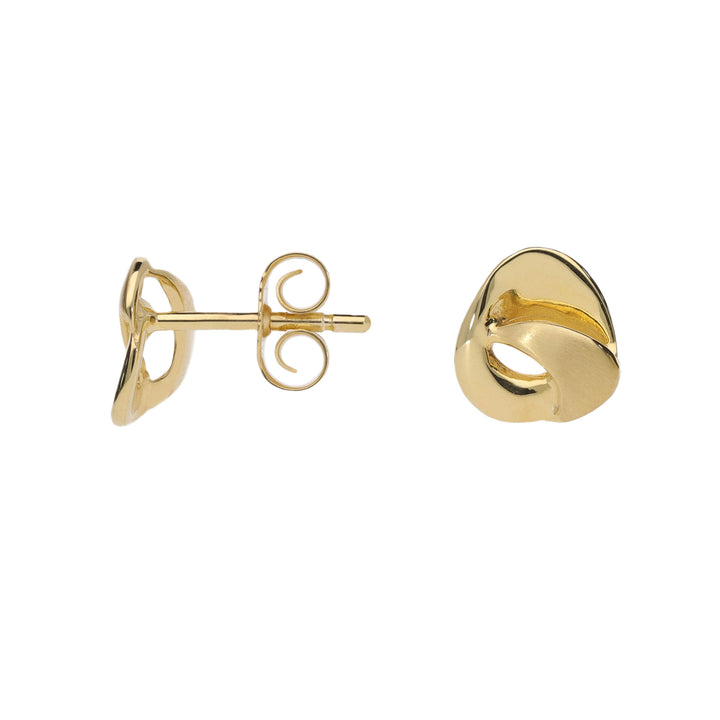 Open Wave 9ct Yellow Gold Stud Earrings - Michael Jones Jeweller