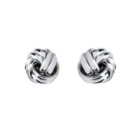 Four Double Strand 10mm 9ct White Gold Knot Earrings - Michael Jones Jeweller