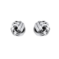 Four Double Strand 10mm 9ct White Gold Knot Earrings