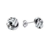 Four Double Strand 10mm 9ct White Gold Knot Earrings - Michael Jones Jeweller